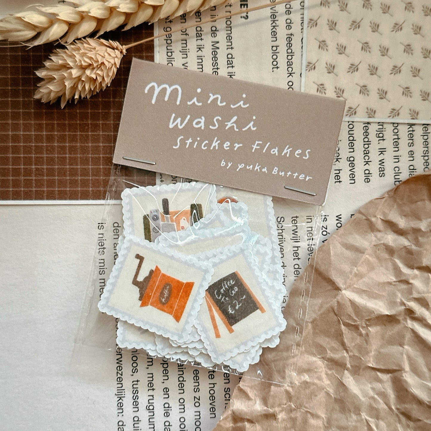 Mini Washi Sticker Flakes Set 02 Café stamp Collections