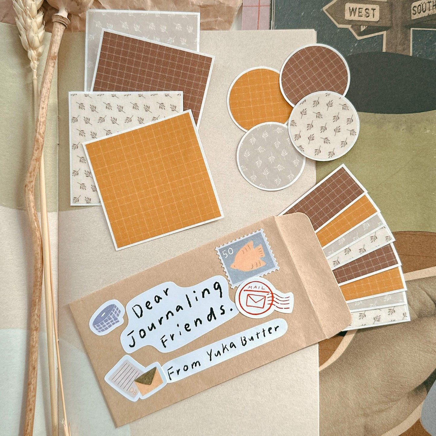 Shape Washi Sticker Flakes Set 01 Autumn Colors