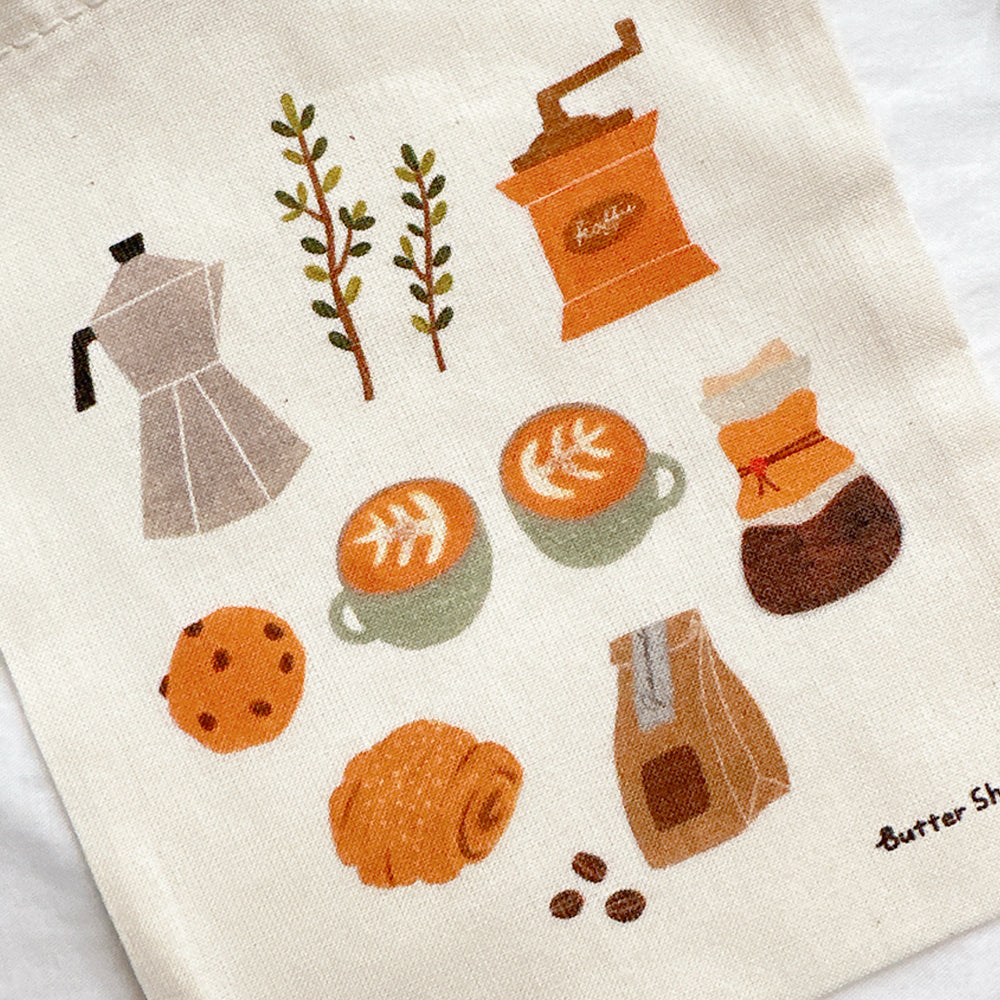 "Cafe" Drawstring Pouch